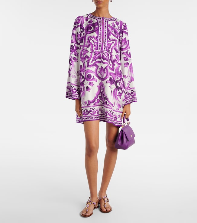 Dolce&Gabbana Majolica silk twill minidress