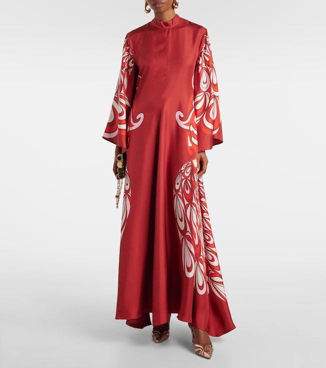 La DoubleJ Magnifico printed silk twill maxi dress