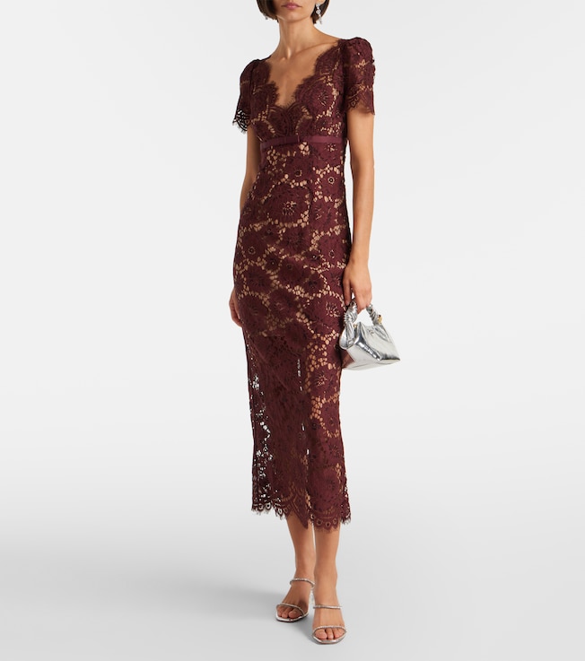 self-portrait Floral lace midi dress