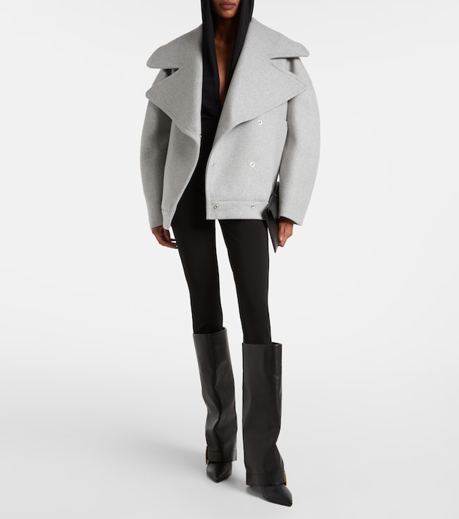 Balmain Oversized wool and cashmere peacoat