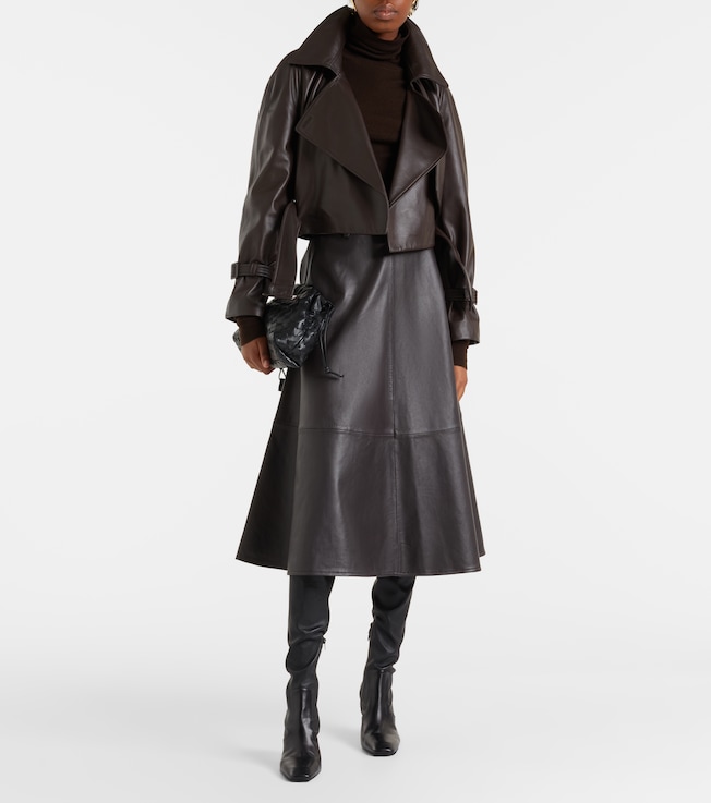 NOUR HAMMOUR Hatti cropped leather jacket