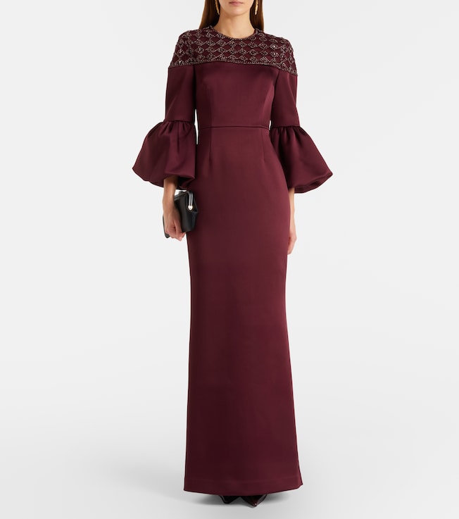 Rebecca Vallance Alora embellished satin gown
