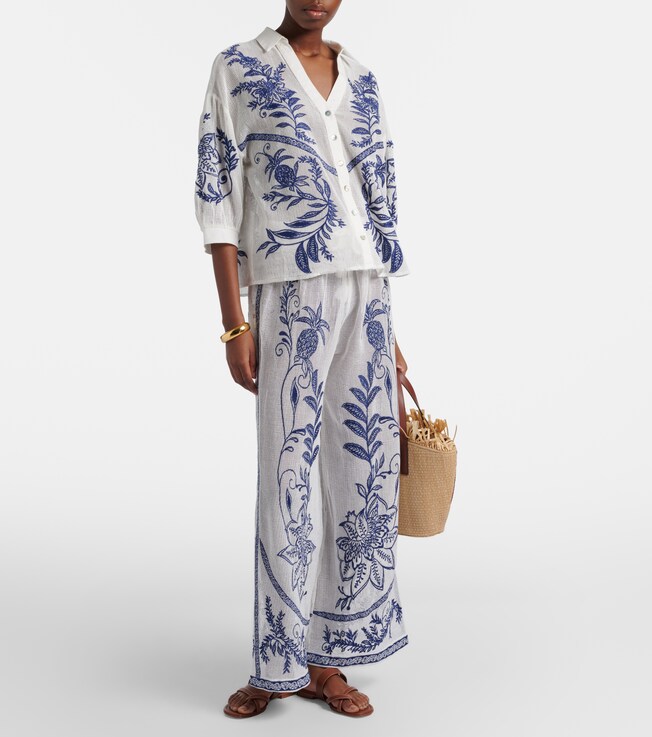FARM Rio Nina embroidered cotton shirt