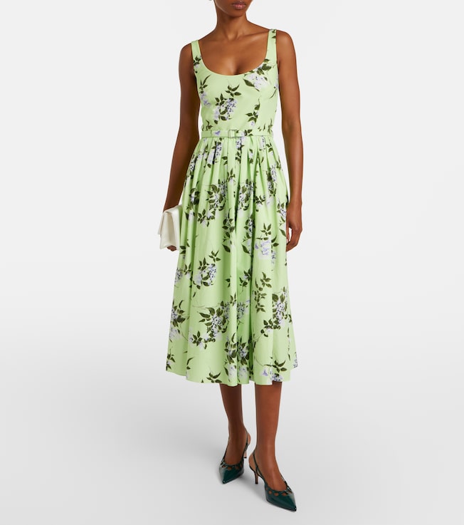 Emilia Wickstead Eglantine floral belted cotton midi dress