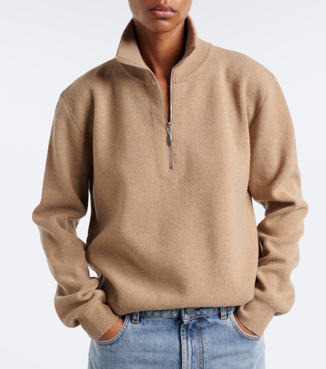 Róhe Wool-blend half-zip sweater