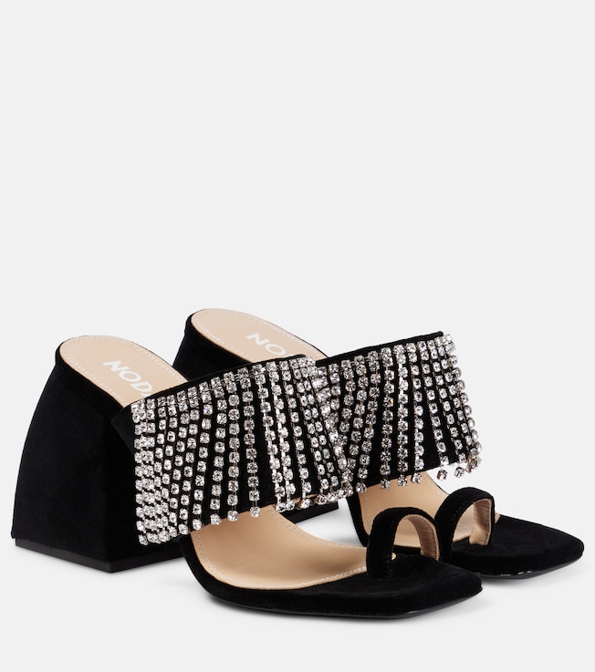 NODALETO Bulla Preston black velvet high sandals