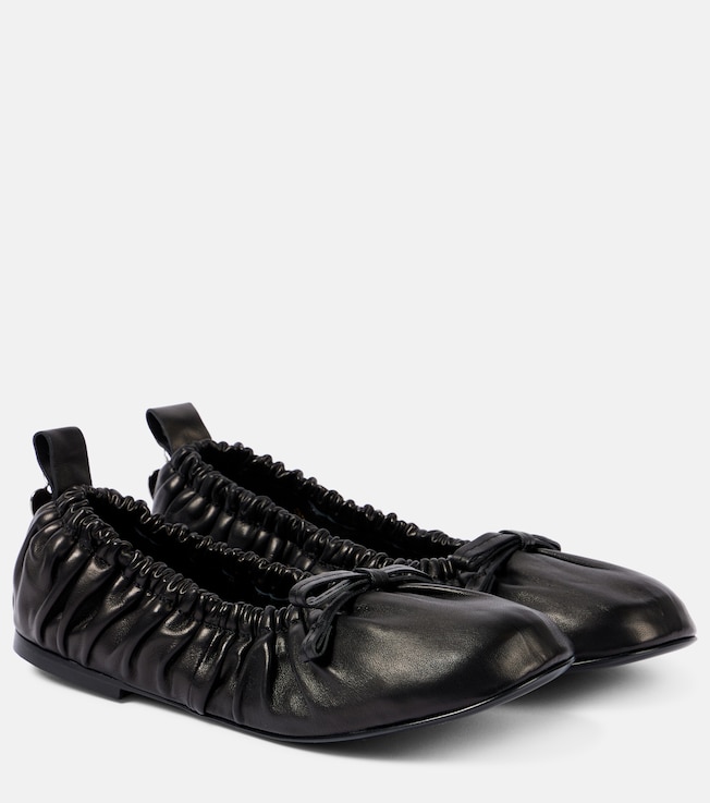 Acne Studios Bow-detail leather ballet flats