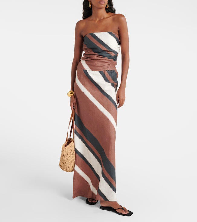 Faithfull Setubal striped linen tube top
