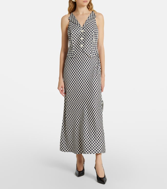 RIXO Kimmy checked maxi dress