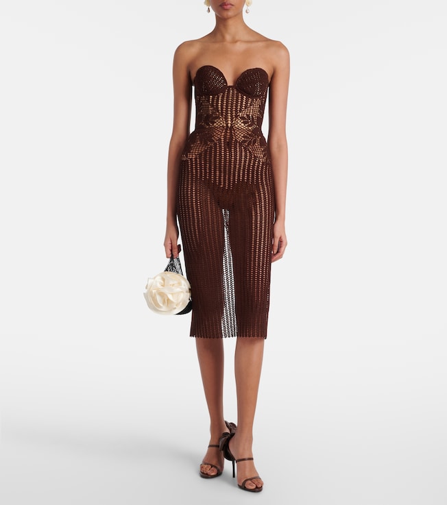 Magda Butrym Crochet cotton bustier dress