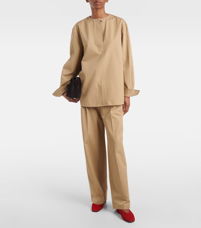 TOTEME Cotton wide-leg pants