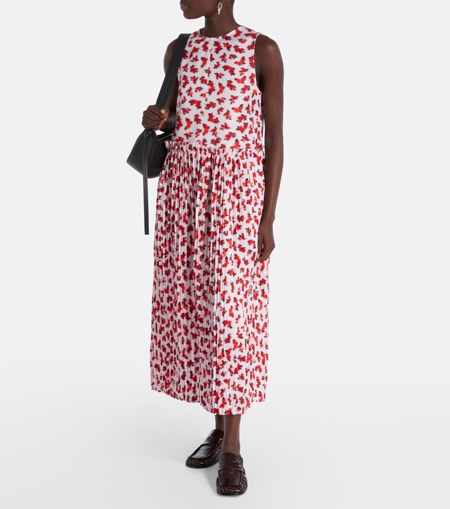 Jil Sander Floral pleated midi dress