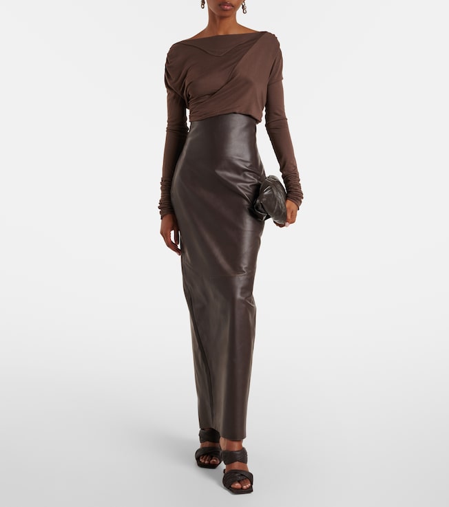 Rick Owens Leather pencil skirt