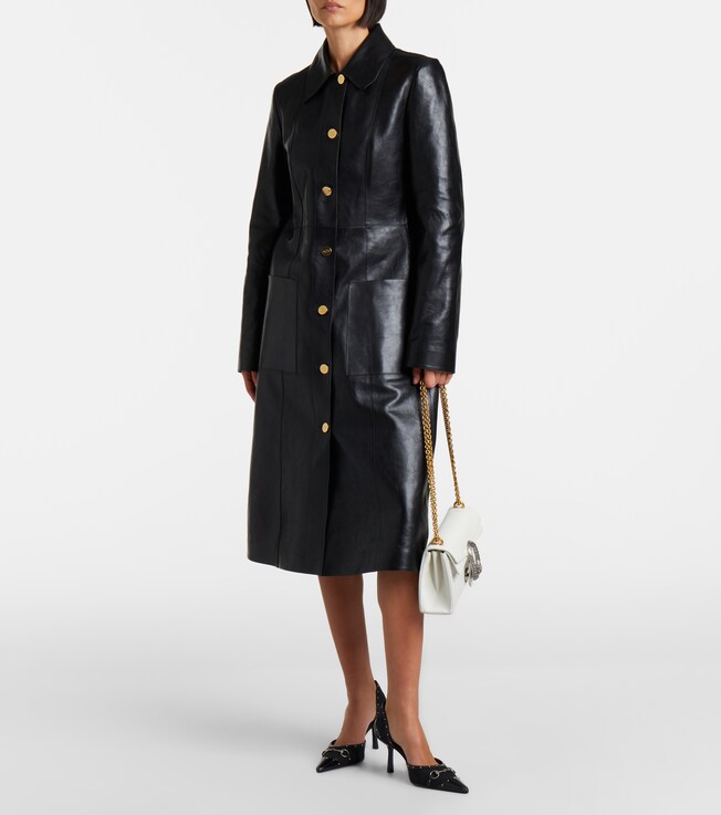 Gucci Interlocking G leather coat
