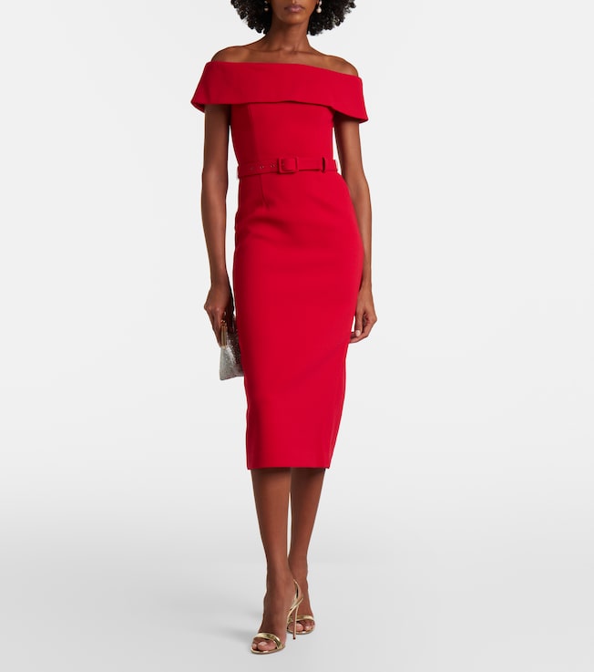 Rebecca Vallance Precious off-shoulder crêpe midi dress