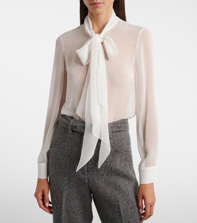 Gabriela Hearst Shildon tie-neck silk blouse