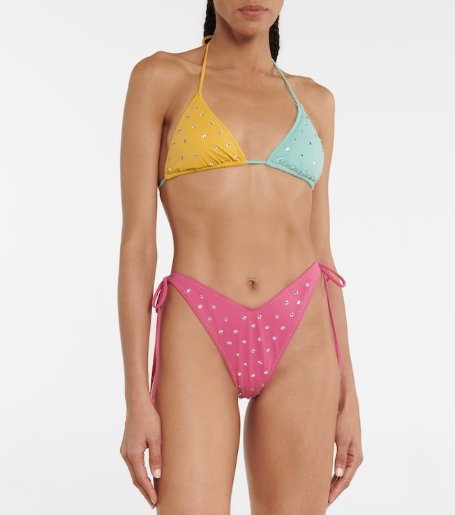 Reina Olga Susan embellished bikini top