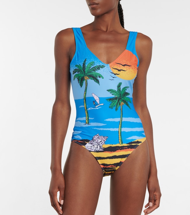 GANNI Printed swimsuit