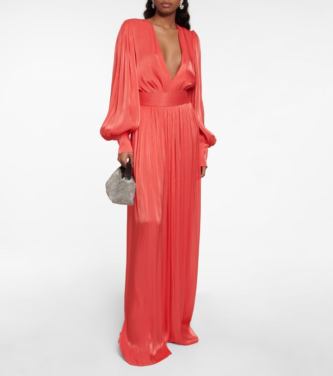 Costarellos Racine Lurex®  georgette jumpsuit