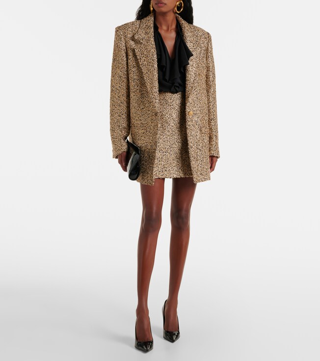 Alessandra Rich Oversized tweed lamé blazer