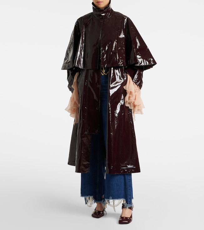 Chloé Caped coated cotton coat