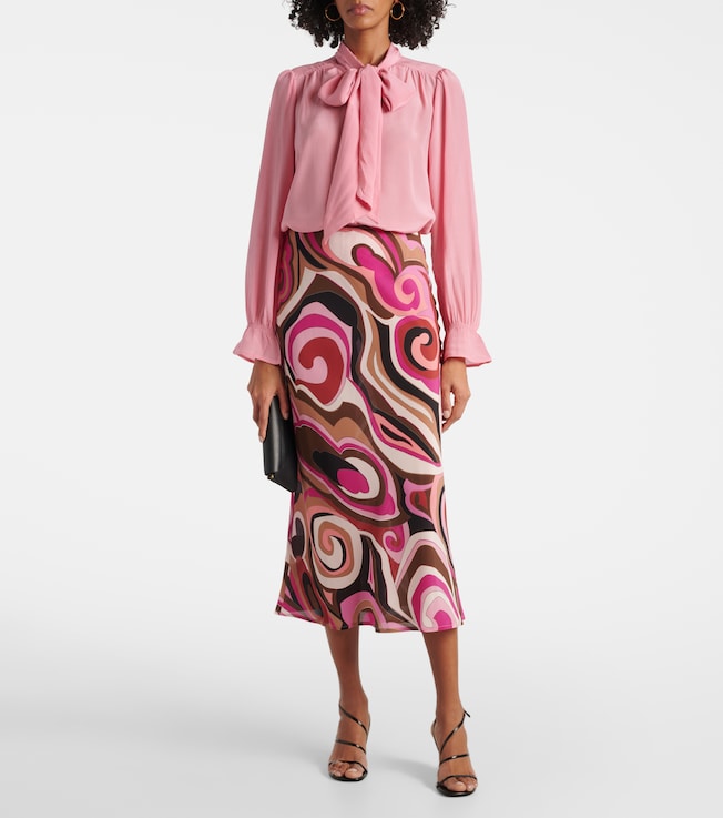 RIXO Ardith silk maxi skirt