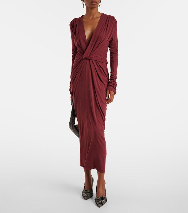 Entire Studios Gathered cotton-blend jersey maxi dress
