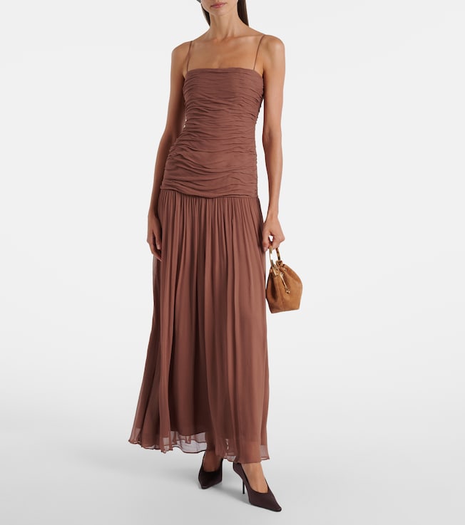 Staud Dalton gathered ruched maxi dress