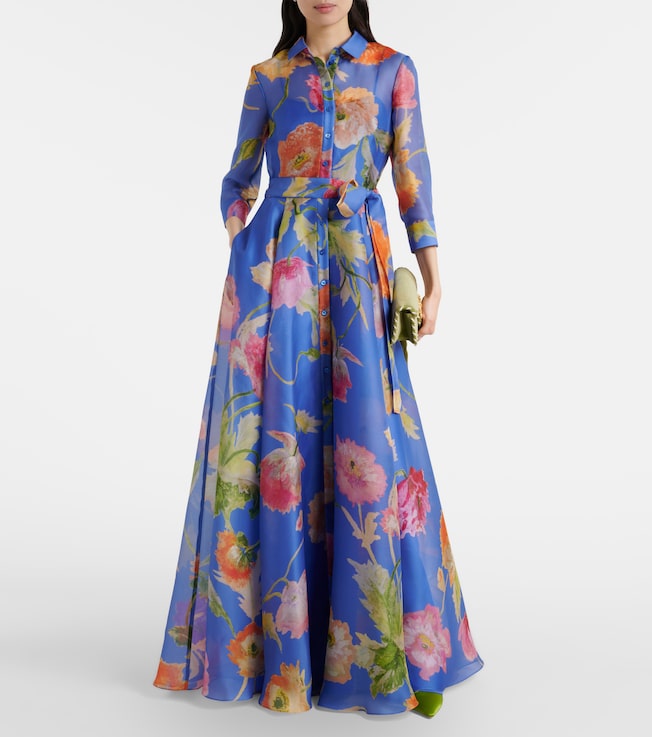 Carolina Herrera Floral silk organza gown