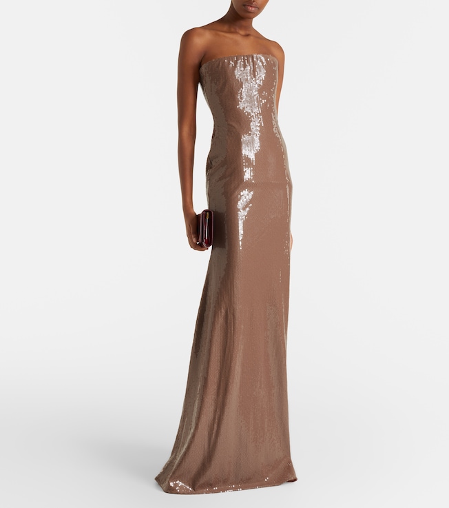 Alex Perry Sequined strapless gown