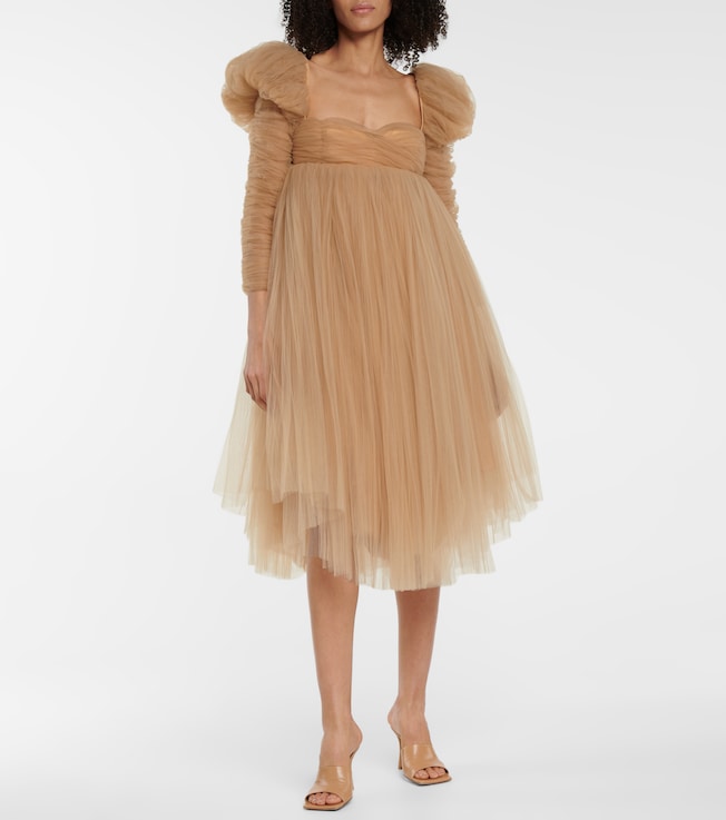 KHAITE Trisha pleated tulle minidress