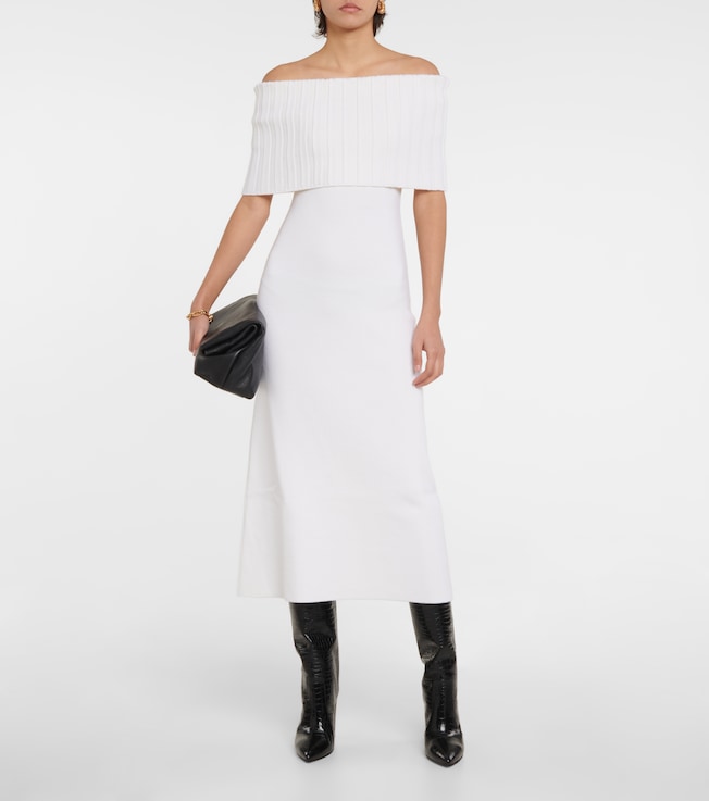 Safiyaa Risette off-shoulder wool midi dress