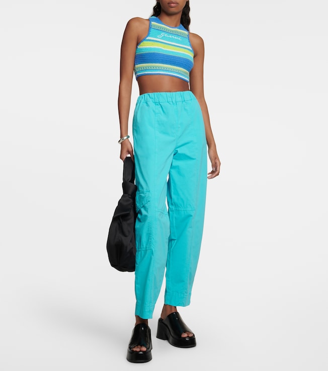 GANNI Cotton-blend pants