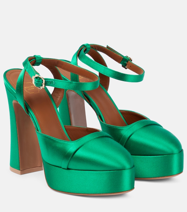 Malone Souliers Mora satin platform pumps