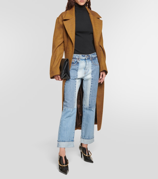 Victoria Beckham Paneled high-rise straight jeans