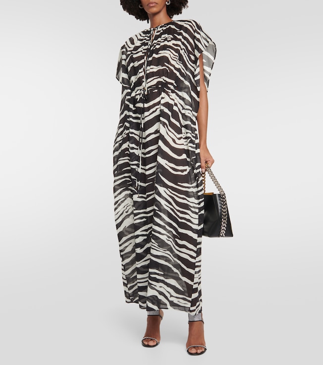 Stella McCartney Zebra-print cotton maxi dress