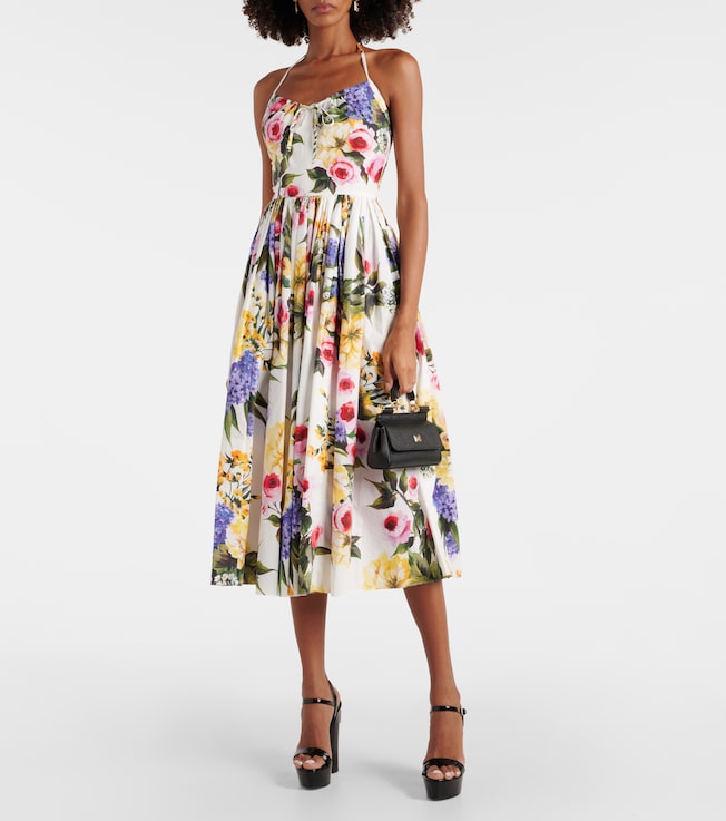 Dolce&Gabbana Floral cotton poplin midi dress