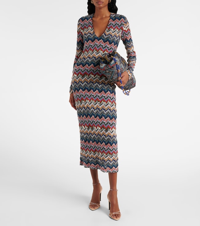 Missoni Zigzag lamé midi dress