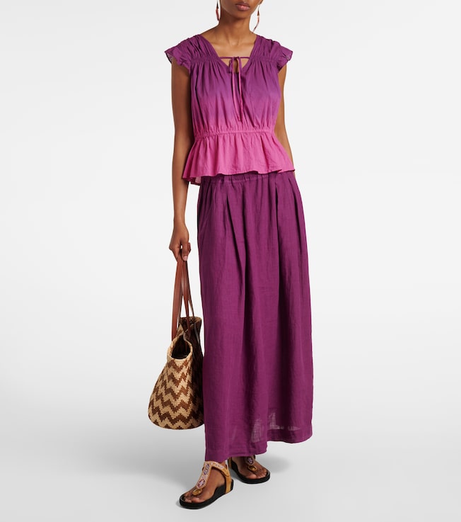 Velvet Kaia gathered cotton top