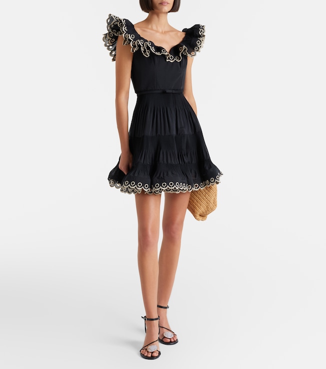 Zimmermann Embroidered ruffled minidress