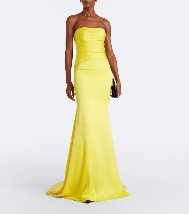Alex Perry Satin crêpe bustier gown