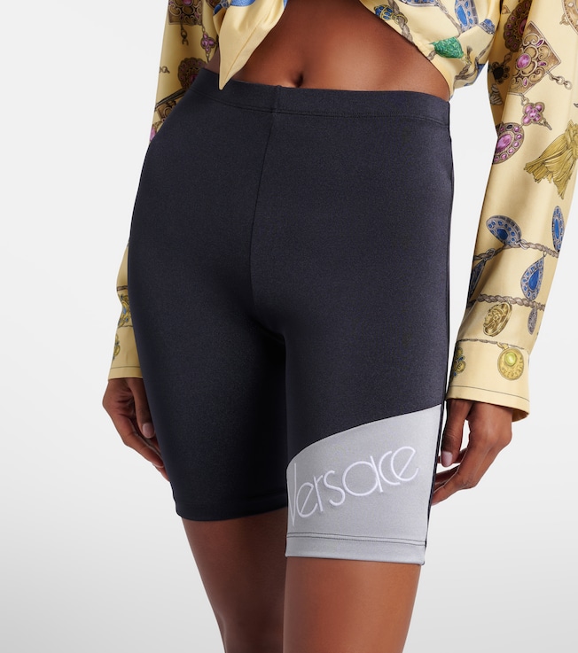 Versace Versace Logo embroidered biker shorts