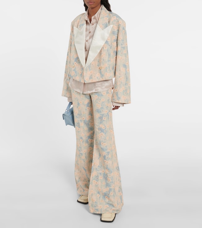 Acne Studios Floral oversized cropped blazer