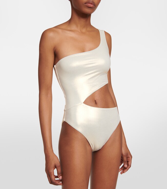 Melissa Odabash Nassau metallic asymmetric swimsuit