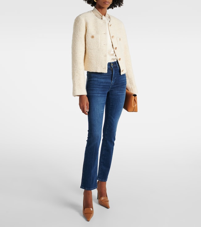 FRAME Cropped cotton and wool jacket