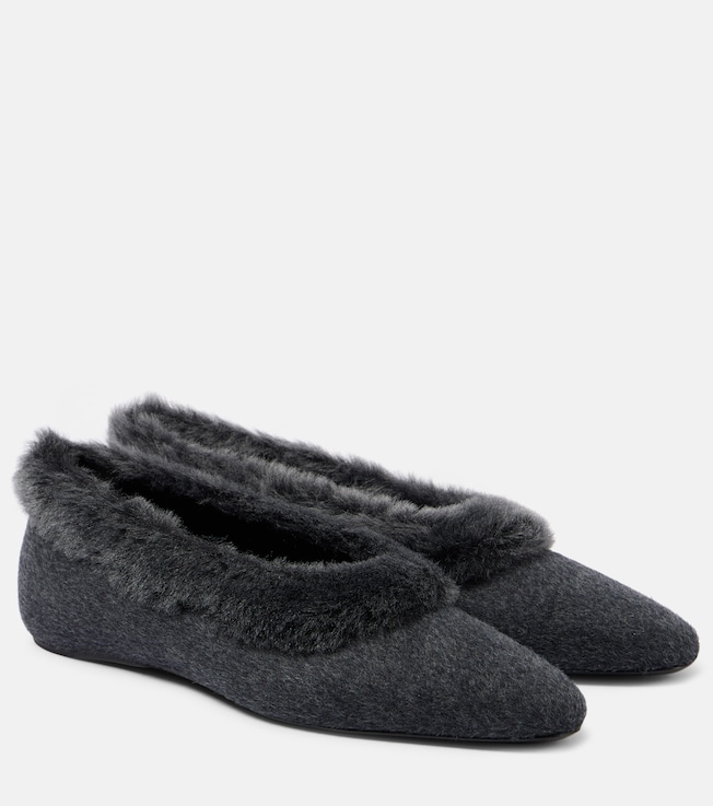 TOTEME Shearling-lined ballet flats