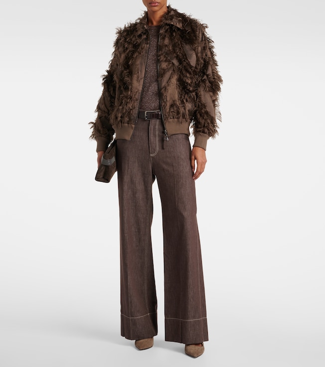 Brunello Cucinelli Feather-trimmed jacket