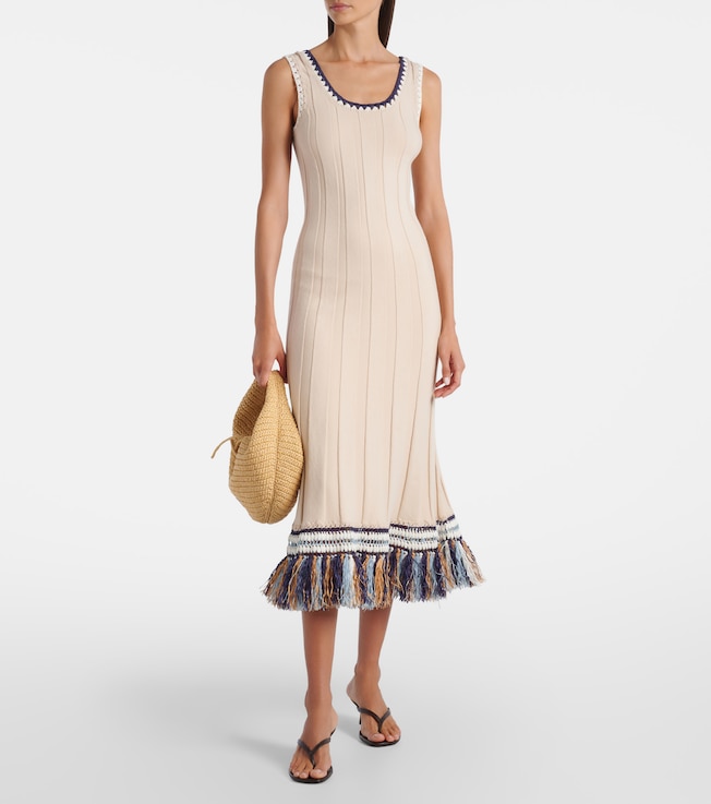 SIMKHAI Julianna cotton and cashmere midi dress