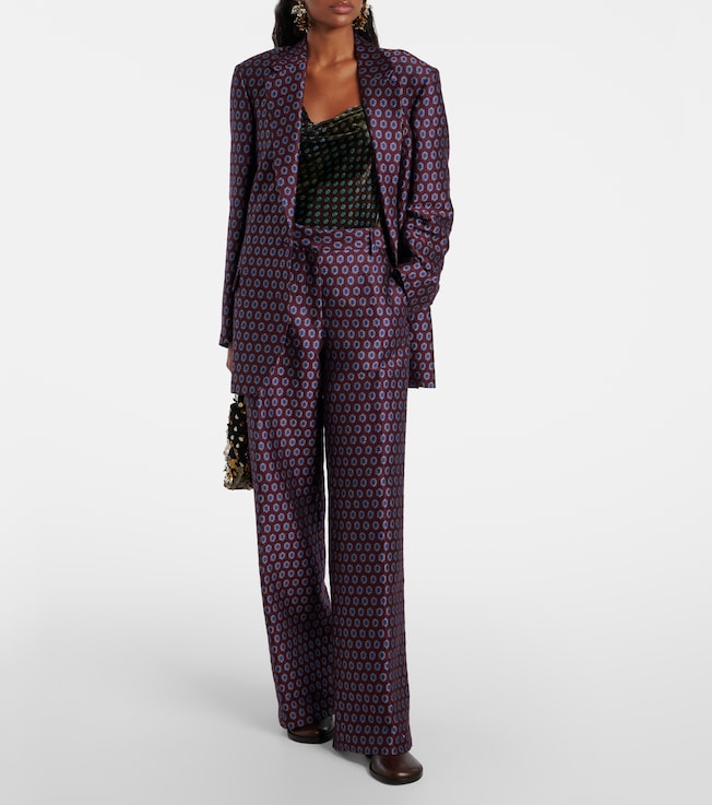 Dries Van Noten Printed wool, cotton, and linen-blend blazer