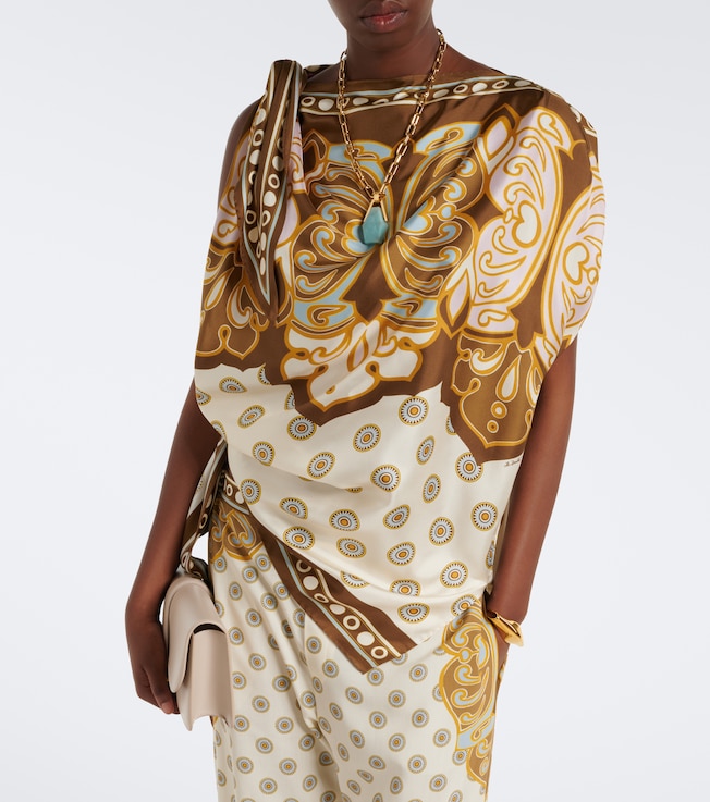 La DoubleJ Full-On printed silk twill top